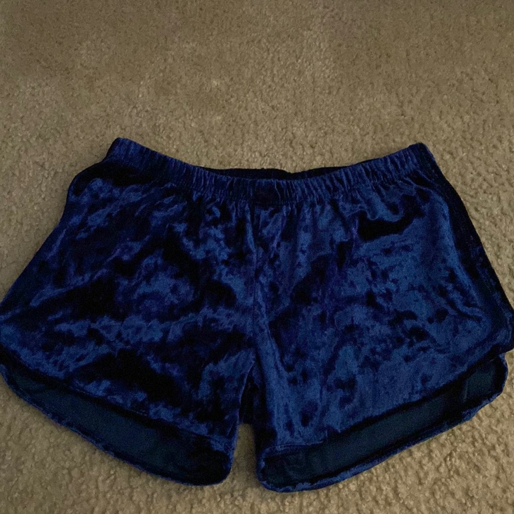 Blue velvet shorts never worn
